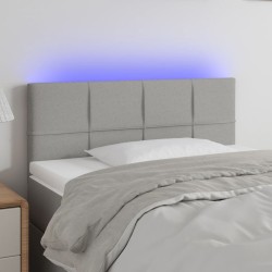 vidaXL LED Kopfteil Hellgrau 90x5x78/88 cm Stoff