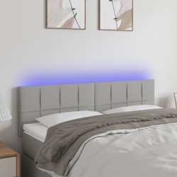 vidaXL LED Kopfteil Hellgrau 144x5x78/88 cm Stoff