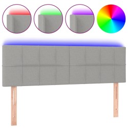vidaXL LED Kopfteil Hellgrau 144x5x78/88 cm Stoff