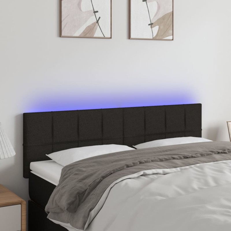 vidaXL LED Kopfteil Schwarz 144x5x78/88 cm Stoff vidaXL LED Kopfteil Schwarz 144x5x78/88 cm Stoff