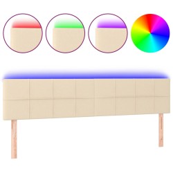 vidaXL LED Kopfteil Creme 180x5x78/88 cm Stoff