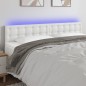 vidaXL LED Kopfteil Weiß 180x5x78/88 cm Kunstleder