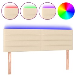 vidaXL LED Kopfteil Creme 144x5x78/88 cm Stoff