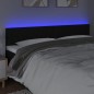 vidaXL LED Kopfteil Schwarz 160x5x78/88 cm Stoff
