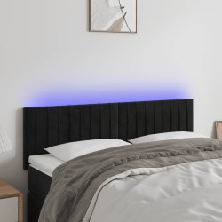 vidaXL LED Kopfteil Schwarz 144x5x78/88 cm Samt