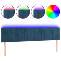 vidaXL LED Kopfteil Dunkelblau 180x5x78/88 cm Samt
