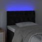 vidaXL LED Kopfteil Schwarz 80x7x78/88 cm Samt