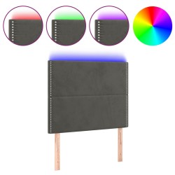 vidaXL LED Kopfteil Dunkelgrau 90x5x118/128 cm Samt