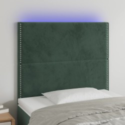 vidaXL LED Kopfteil Dunkelgrün 90x5x118/128 cm Samt