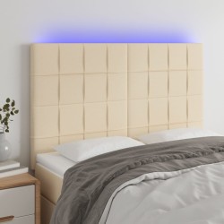 vidaXL LED Kopfteil Creme 144x5x118/128 cm Stoff