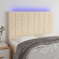 vidaXL LED Kopfteil Creme 144x5x118/128 cm Stoff