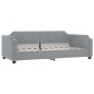 Tagesbett mit Matratze Hellgrau 100x200 cm Stoff Tagesbett mit Matratze Hellgrau 100x200 cm Stoff