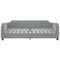 Tagesbett mit Matratze Hellgrau 100x200 cm Stoff Tagesbett mit Matratze Hellgrau 100x200 cm Stoff