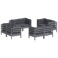 vidaXL 8-tlg. Garten-Lounge-Set mit Anthrazit Kissen Kiefernholz vidaXL 8-tlg. Garten-Lounge-Set mit Anthrazit Kissen Kiefernholz