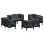 vidaXL 8-tlg. Garten-Lounge-Set mit Anthrazit Kissen Kiefernholz vidaXL 8-tlg. Garten-Lounge-Set mit Anthrazit Kissen Kiefernholz