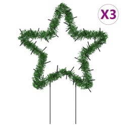 vidaXL Weihnachtssterne mit Erdspießen 3 Stk. 50 LEDs 29 cm