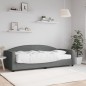 Tagesbett mit Matratze Dunkelgrau 90x200 cm Stoff Tagesbett mit Matratze Dunkelgrau 90x200 cm Stoff
