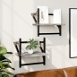 vidaXL Wandregale mit Stangen 2 Stk. Grau Sonoma 30x25x30 cm vidaXL Wandregale mit Stangen 2 Stk. Grau Sonoma 30x25x30 cm
