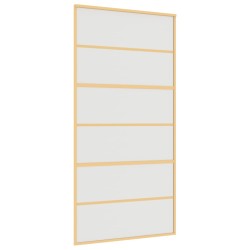 vidaXL Schiebetür Golden 102,5x205 cm Matt ESG-Glas und Aluminium