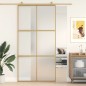vidaXL Schiebetür Golden 102,5x205 cm Matt ESG-Glas und Aluminium vidaXL Schiebetür Golden 102,5x205 cm Matt ESG-Glas und Aluminium