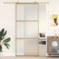 vidaXL Schiebetür Golden 90x205 cm Matt ESG-Glas und Aluminium vidaXL Schiebetür Golden 90x205 cm Matt ESG-Glas und Aluminium