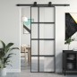 vidaXL Schiebetür Schwarz 76x205 cm Hartglas und Aluminium vidaXL Schiebetür Schwarz 76x205 cm Hartglas und Aluminium