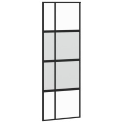 vidaXL Schiebetür Schwarz 76x205 cm Hartglas und Aluminium