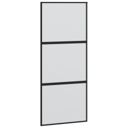 vidaXL Schiebetür Schwarz 90x205 cm Hartglas und Aluminium