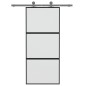vidaXL Schiebetür Schwarz 90x205 cm Hartglas und Aluminium vidaXL Schiebetür Schwarz 90x205 cm Hartglas und Aluminium
