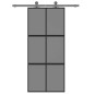 vidaXL Schiebetür Schwarz 90x205 cm Hartglas und Aluminium vidaXL Schiebetür Schwarz 90x205 cm Hartglas und Aluminium