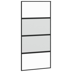 vidaXL Schiebetür Schwarz 102,5x205 cm Hartglas und Aluminium