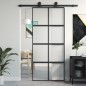 vidaXL Schiebetür Schwarz 90x205 cm Hartglas und Aluminium vidaXL Schiebetür Schwarz 90x205 cm Hartglas und Aluminium