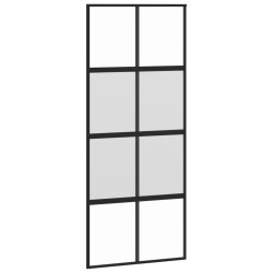 vidaXL Schiebetür Schwarz 90x205 cm Hartglas und Aluminium
