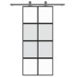vidaXL Schiebetür Schwarz 90x205 cm Hartglas und Aluminium vidaXL Schiebetür Schwarz 90x205 cm Hartglas und Aluminium