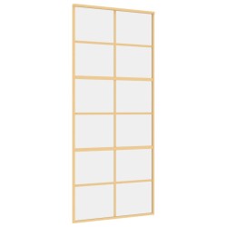 vidaXL Schiebetür Golden 90x205 cm ESG-Klarglas und Aluminium