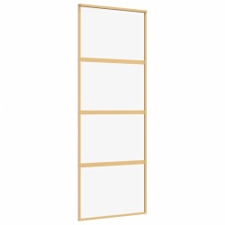 vidaXL Schiebetür Golden 76x205 cm ESG-Klarglas und Aluminium