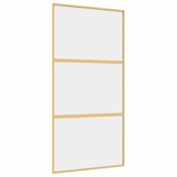 vidaXL Schiebetür Golden 102,5x205 cm ESG-Klarglas und Aluminium