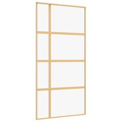 vidaXL Schiebetür Golden 102,5x205 cm ESG-Klarglas und Aluminium