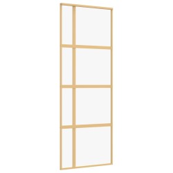 vidaXL Schiebetür Golden 76x205 cm ESG-Klarglas und Aluminium