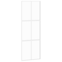 vidaXL Schiebetür Weiß 76x205 cm Hartglas und Aluminium
