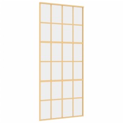 vidaXL Schiebetür Golden 90x205 cm ESG-Klarglas und Aluminium