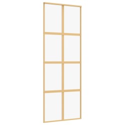 vidaXL Schiebetür Golden 76x205 cm ESG-Klarglas und Aluminium