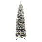 vidaXL Weihnachtsbaum Schlank mit Beleuchtung & Schnee Grün 240 cm PVC vidaXL Weihnachtsbaum Schlank mit Beleuchtung & Schnee Grün 240 cm PVC