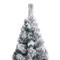 vidaXL Weihnachtsbaum Schlank mit Beleuchtung & Schnee Grün 240 cm PVC vidaXL Weihnachtsbaum Schlank mit Beleuchtung & Schnee Grün 240 cm PVC