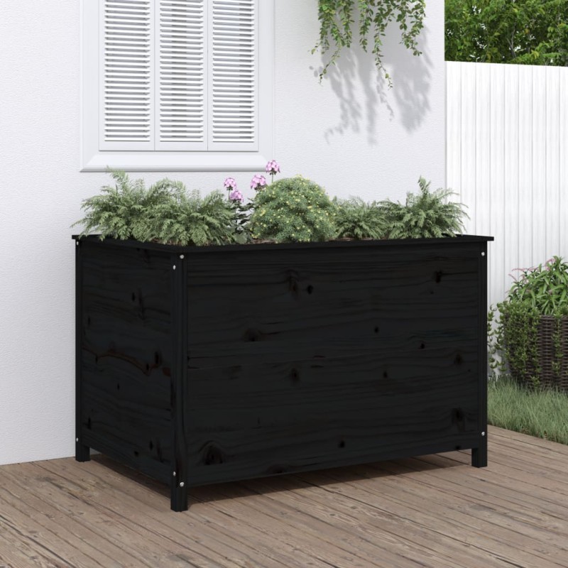 Hochbeet Schwarz 119,5x82,5x78 cm Massivholz Kiefer Hochbeet Schwarz 119,5x82,5x78 cm Massivholz Kiefer