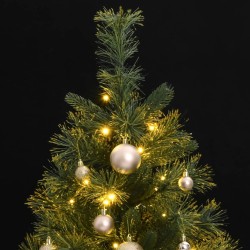 vidaXL Künstlicher Weihnachtsbaum Klappbar 150 LEDs & Kugeln 120 cm