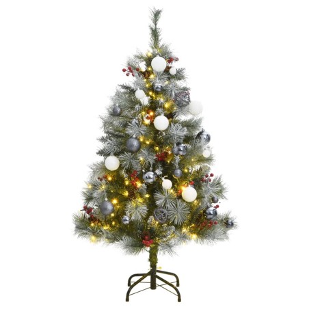 vidaXL Künstlicher Weihnachtsbaum Klappbar 150 LEDs & Kugeln 120 cm
