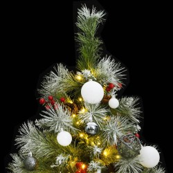 vidaXL Künstlicher Weihnachtsbaum Klappbar 150 LEDs & Kugeln 120 cm