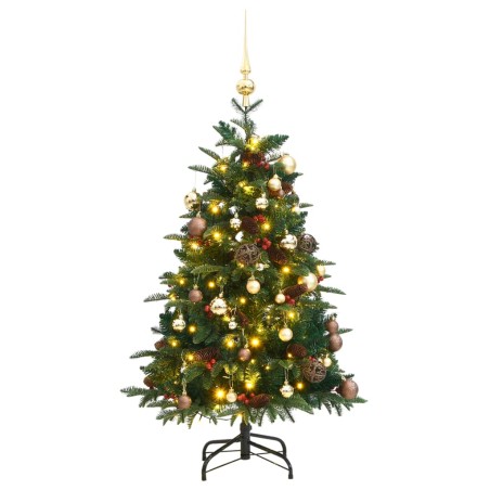 vidaXL Künstlicher Weihnachtsbaum Klappbar 150 LEDs & Kugeln 150 cm