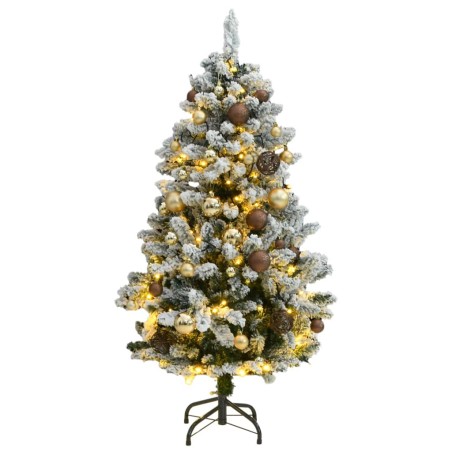 vidaXL Künstlicher Weihnachtsbaum Klappbar 150 LEDs & Kugeln 120 cm